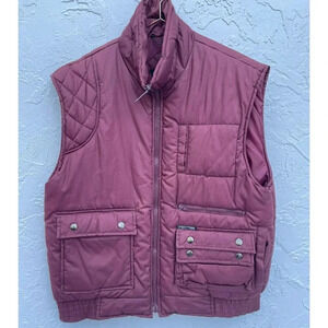 Cortina Womens Korean Turtle Neck Vest Light Maroon Sz Medium